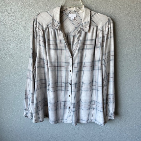 J. Jill plaid soft flannel button down top - Picture 2 of 9